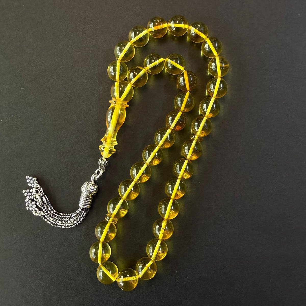 Şeffaf Kaliningrad Damla Kehribar Tespih 8.5 (mm)-1