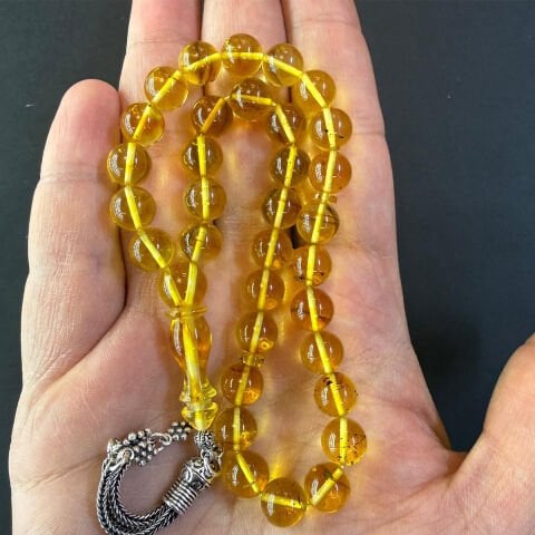 Şeffaf Kaliningrad Damla Kehribar Tespih 8.5 (mm)-1