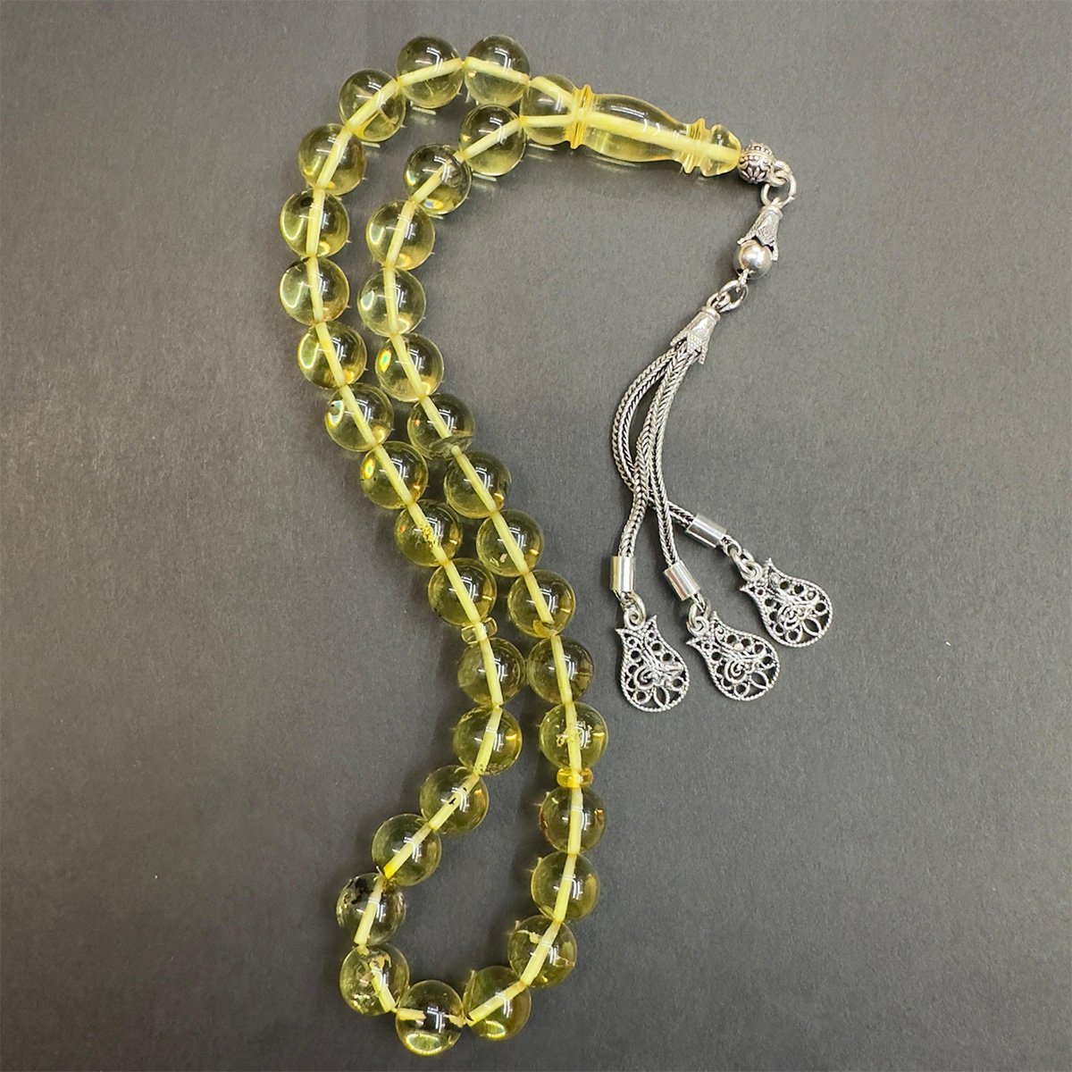 Şeffaf Kaliningrad Damla Kehribar Tespih 8,5 (mm)-3