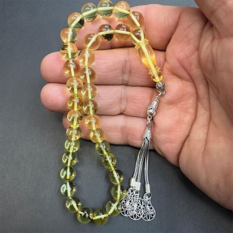 Şeffaf Kaliningrad Damla Kehribar Tespih 8,5 (mm)-3