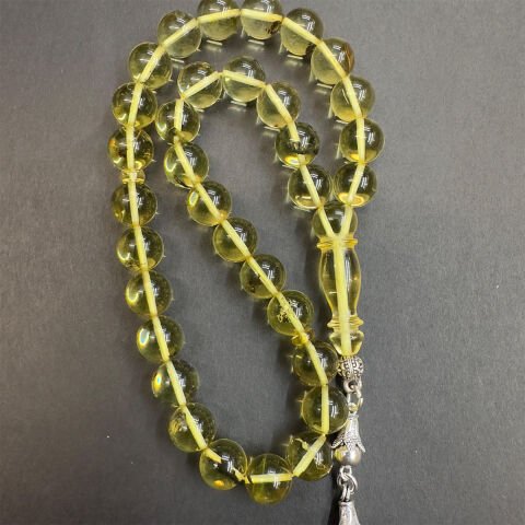 Şeffaf Kaliningrad Damla Kehribar Tespih 8,5 (mm)-3