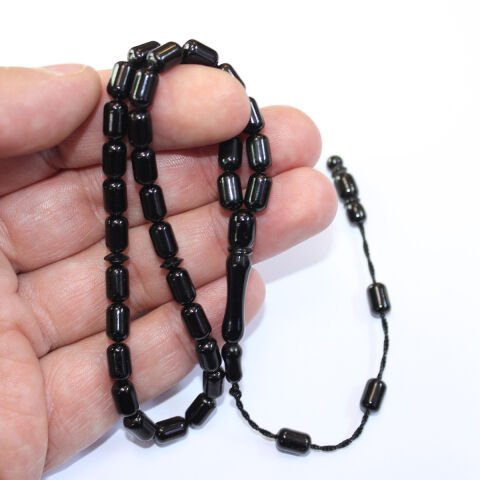 Sistemli Oltu Taşı Tespih Kapsül Kesim 5*8 (mm)