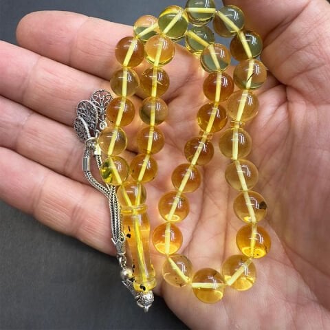 Şeffaf Kaliningrad Damla Kehribar Küre Tespih 9,5 (mm)