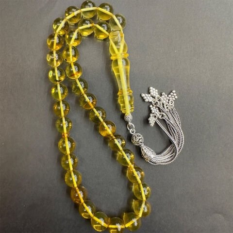 Şeffaf Kaliningrad Damla Kehribar Tespih 9,5 (mm)-1