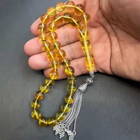 Şeffaf Kaliningrad Damla Kehribar Tespih 9,5 (mm)-1