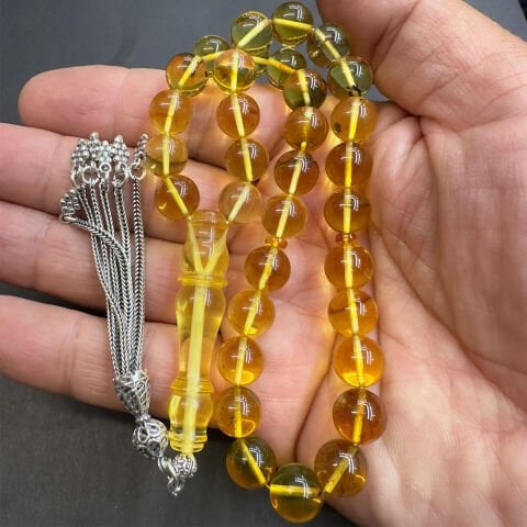 Şeffaf Kaliningrad Damla Kehribar Tespih 9,5 (mm)-1