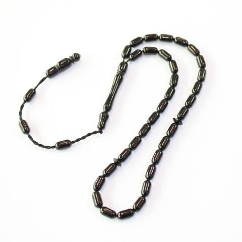 Sistemli Oltu Taşı Tespih Kapsül Kesim 4*7,5 (mm)