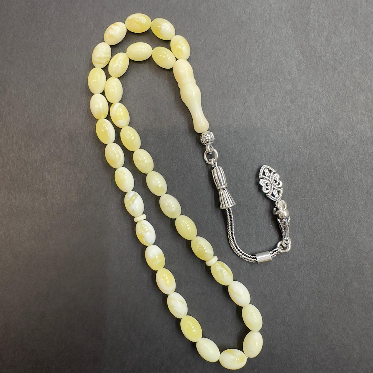 Akça Kaliningrad Damla Kehribar Beyzi Tespih 5,5*8 (mm)