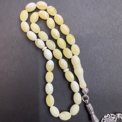 Akça Kaliningrad Damla Kehribar Beyzi Tespih 5,5*8 (mm)