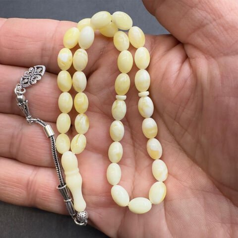 Akça Kaliningrad Damla Kehribar Beyzi Tespih 5,5*8 (mm)