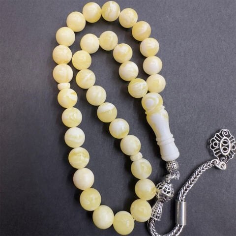 Akça Kaliningrad Damla Kehribar Küre Tespih 7 (mm)