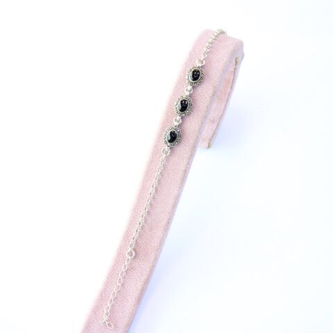 Oltu Taşı Markazit Gümüş Bileklik Model - 25