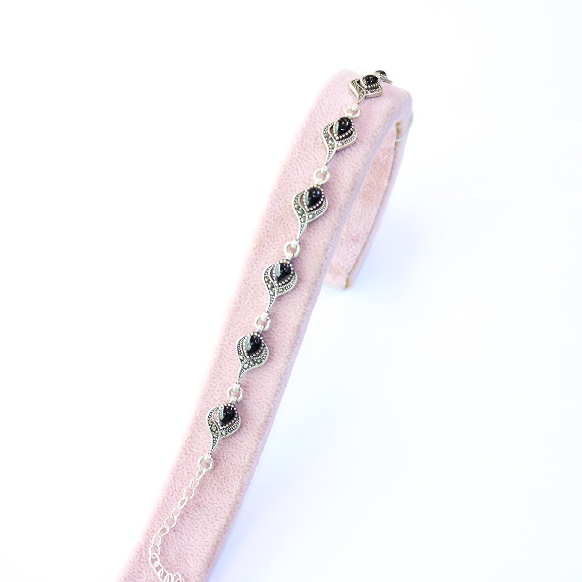 Oltu Taşı Markazit Gümüş Bileklik Model - 27