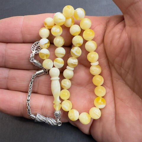 Akça Kaliningrad Damla Kehribar Küre Tespih 7 (mm)