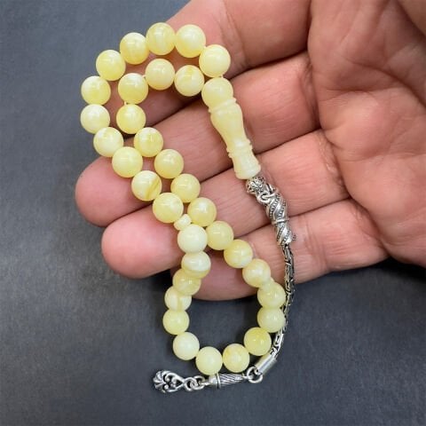 Akça Kaliningrad Damla Kehribar Küre Tespih 7 (mm)-1