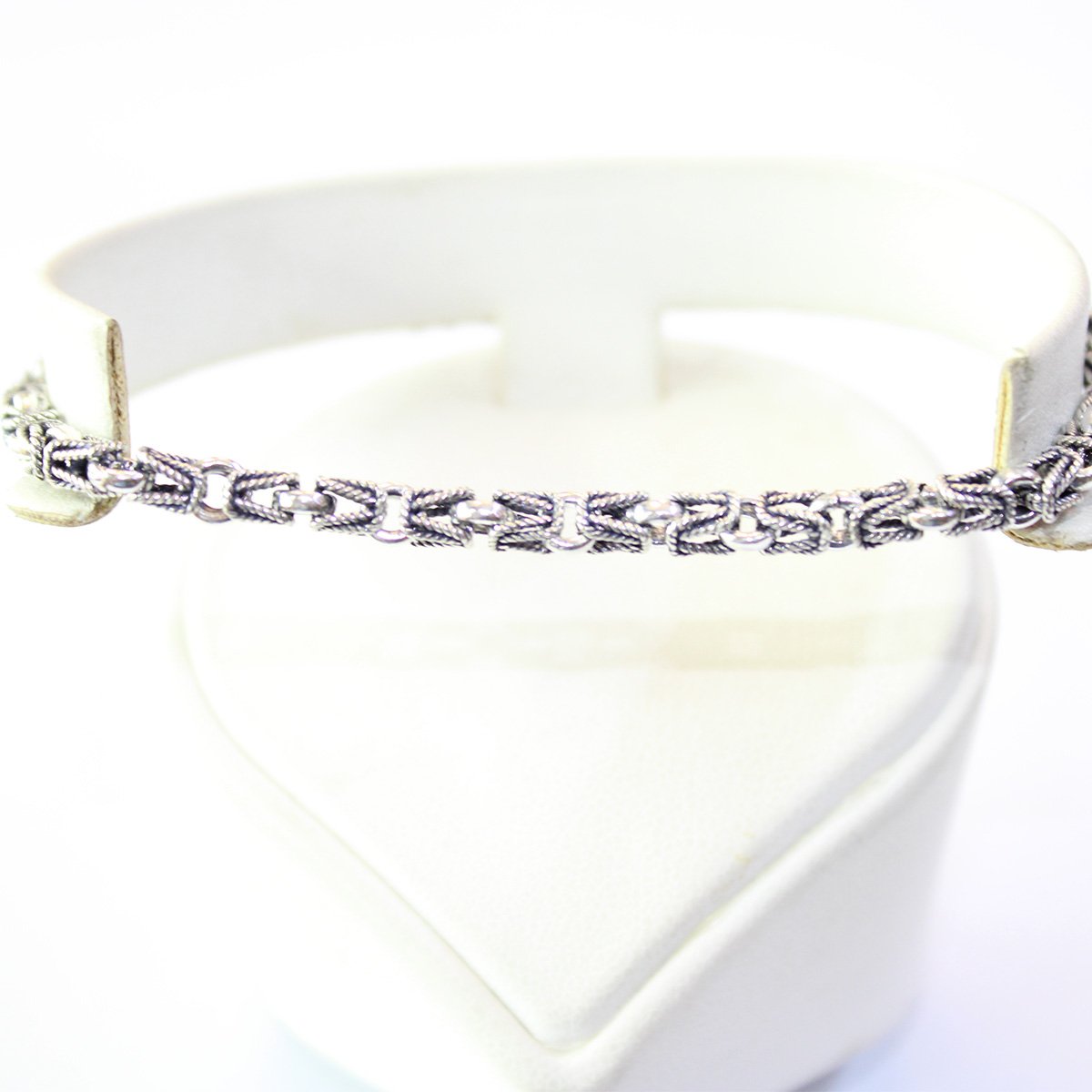 El Yapımı Gümüş Kral Zinciri Bileklik