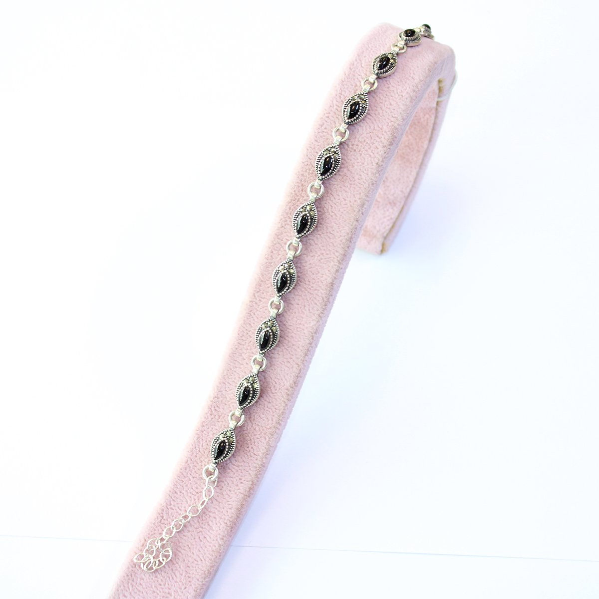 Oltu Taşı Markazit Gümüş Bileklik Model - 28