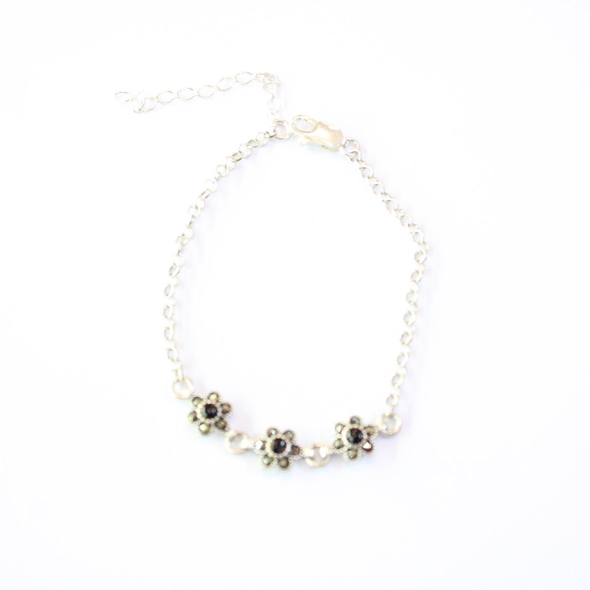 Oltu Taşı Markazit Gümüş Bileklik Model - 30