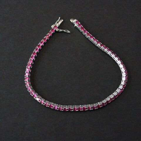 Su Yolu Pembe Zirkon Taşlı Gümüş Bileklik