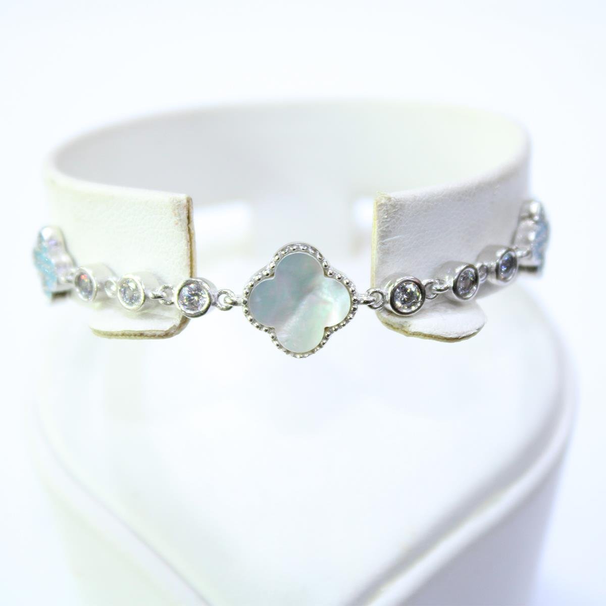 Sedef Taşlı Van Cleef Modeli Gümüş Bileklik