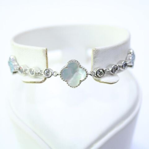 Sedef Taşlı Van Cleef Modeli Gümüş Bileklik