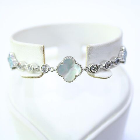 Sedef Taşlı Van Cleef Modeli Gümüş Bileklik