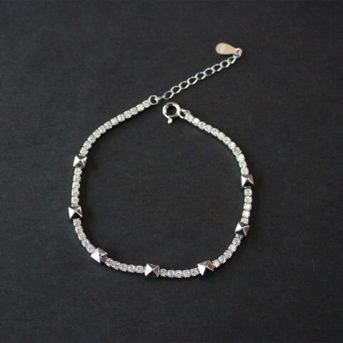 Zirkon Taşlı Gümüş Bileklik-1