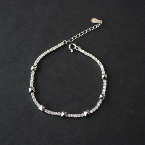 Zirkon Taşlı Gümüş Bileklik-1