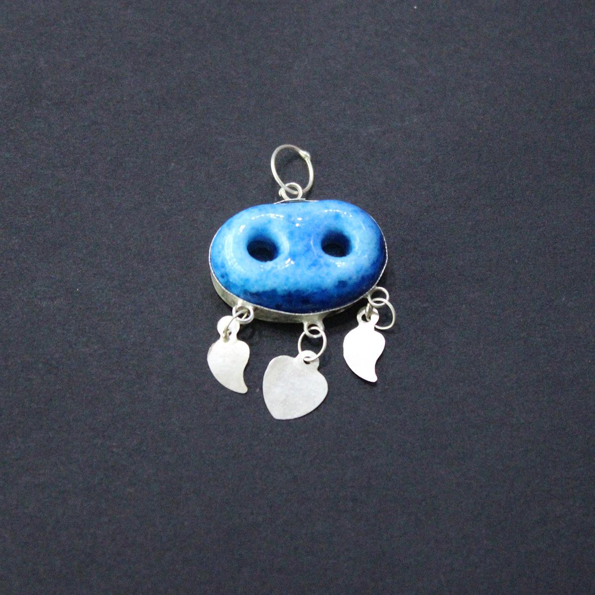 925 Ayar Gümüş Süryani Gözü Kolye Ucu