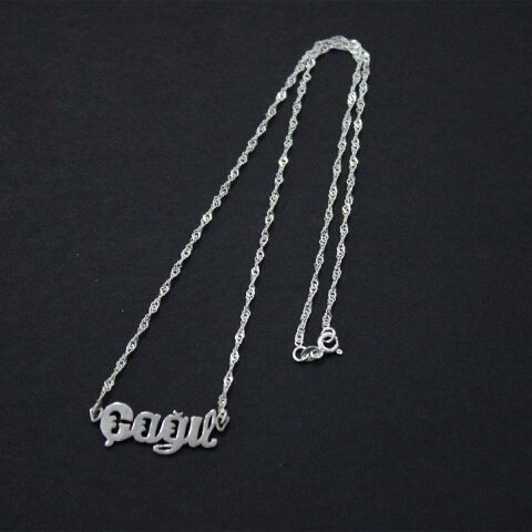 El Yapımı Kişiye Özel Gümüş Kolye