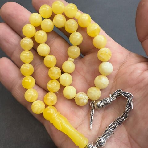 Akça Kaliningrad Damla Kehribar Küre Tespih 9 (mm)