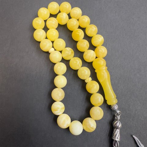 Akça Kaliningrad Damla Kehribar Küre Tespih 9 (mm)