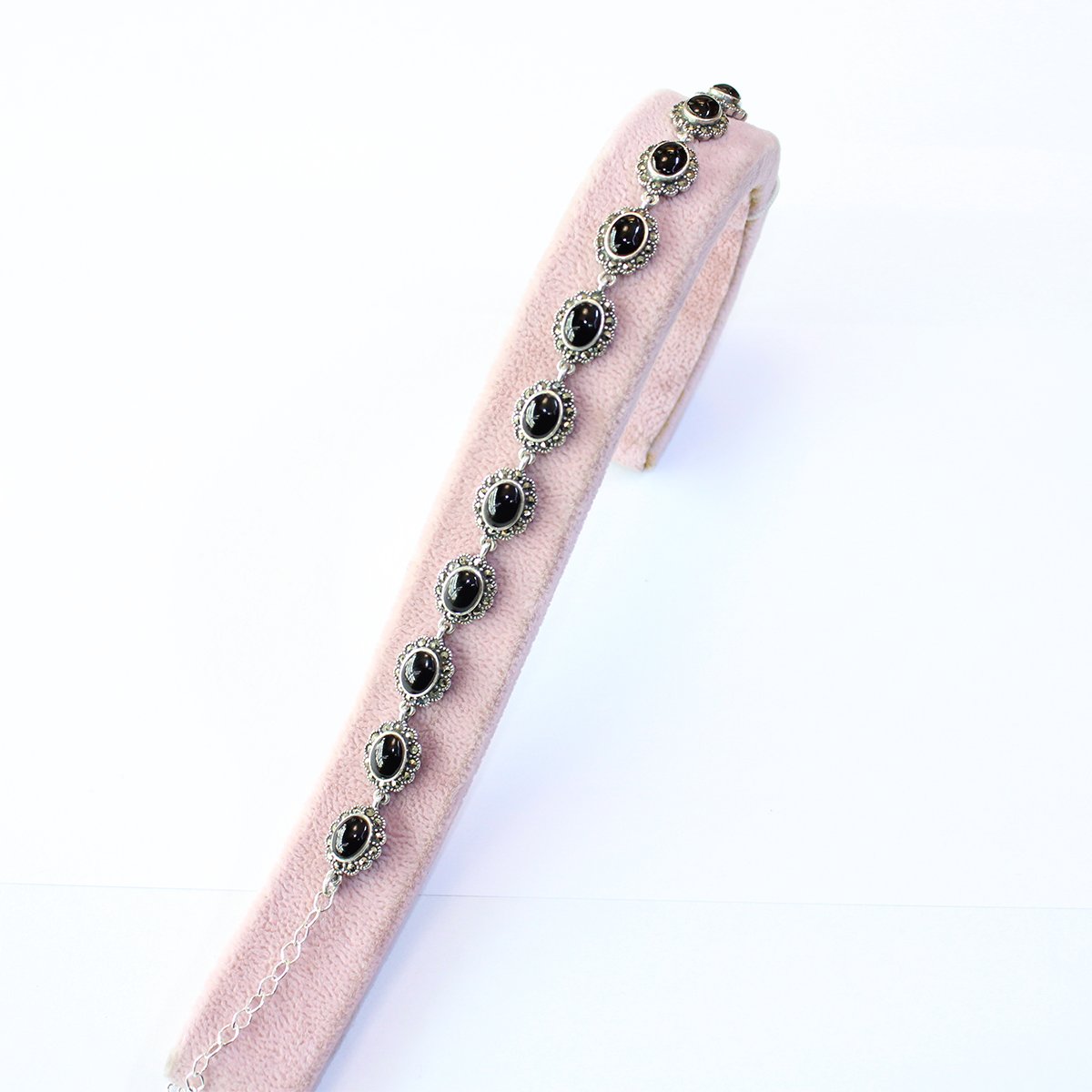 Oltu Taşı Markazit Gümüş Bileklik Model - 38