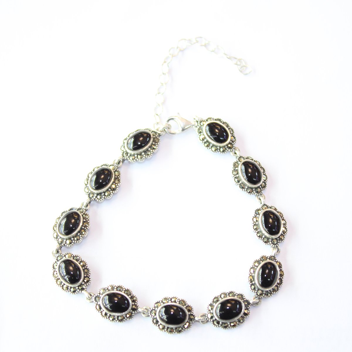 Oltu Taşı Markazit Gümüş Bileklik Model - 38