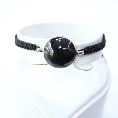 El Yapımı Gümüş Oltu Taşı Asansörlü Bileklik-1