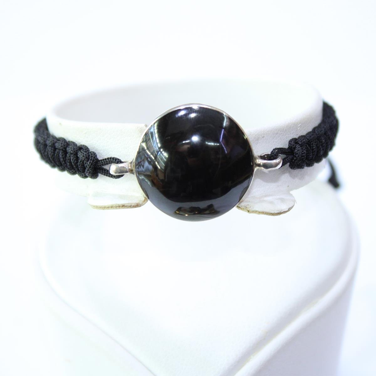 El Yapımı Gümüş Oltu Taşı Asansörlü Bileklik-3