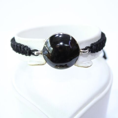 El Yapımı Gümüş Oltu Taşı Asansörlü Bileklik-3