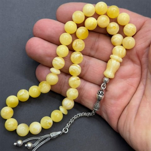 Akça Kaliningrad Damla Kehribar Küre Tespih 9 (mm)