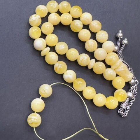 Akça Kaliningrad Damla Kehribar Küre Tespih 9 (mm)