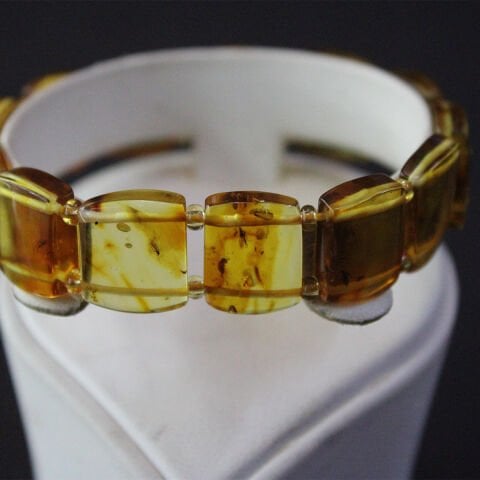 Haşere Fosilli Kaliningrad Damla Kehribar Bileklik 10 (gr)