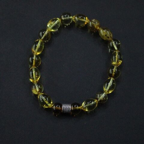 Toprak Fosilli Kaliningrad Damla Kehribar Bileklik 9,2 (gr)