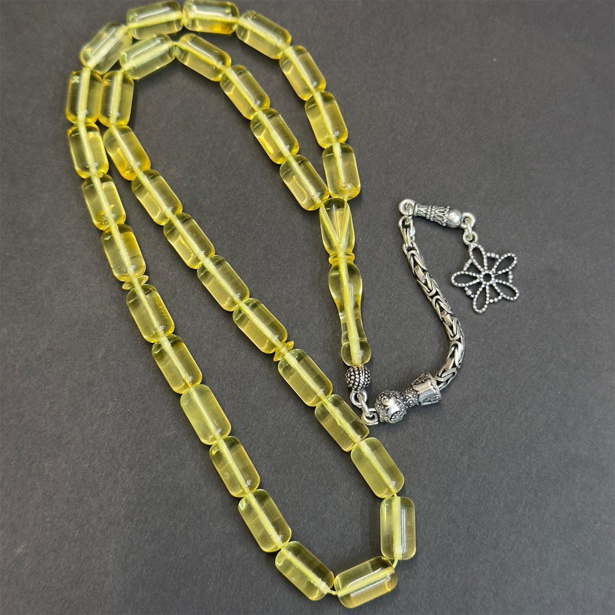 Şeffaf Litvanya Damla Kehribar Kapsül Tespih 6*10,5 (mm)