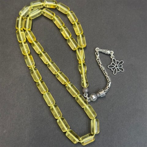 Şeffaf Litvanya Damla Kehribar Kapsül Tespih 6*10,5 (mm)