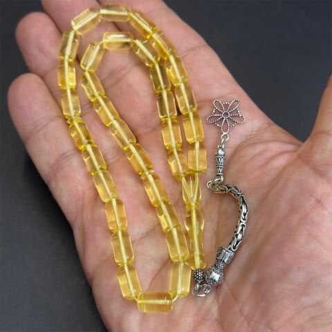 Şeffaf Litvanya Damla Kehribar Kapsül Tespih 6*10,5 (mm)