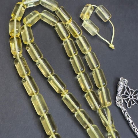 Şeffaf Litvanya Damla Kehribar Kapsül Tespih 6*10,5 (mm)