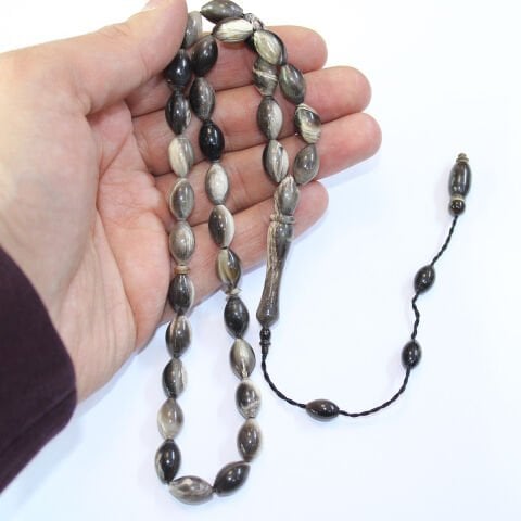 Bufalo Boynuzu Tespih Beyzi Kesim 8*12,5 (mm)