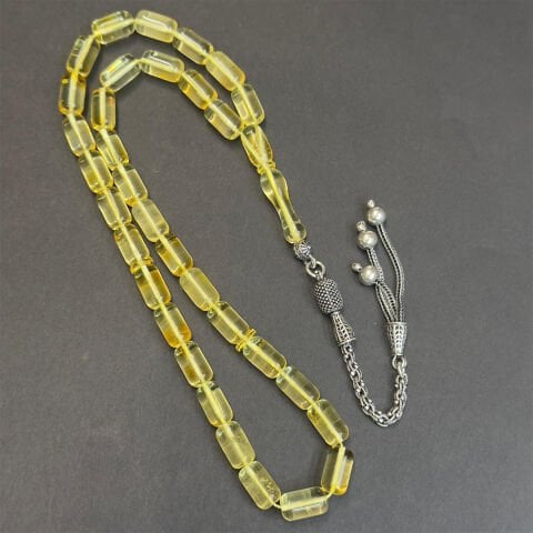 Şeffaf Litvanya Damla Kehribar Kapsül Tespih 6*10,5 (mm)-2