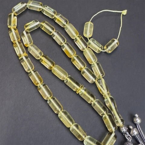 Şeffaf Litvanya Damla Kehribar Kapsül Tespih 6*10,5 (mm)-2