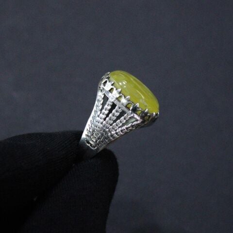 Kaliningrad Damla Kehribar Erkek Yüzük - 5