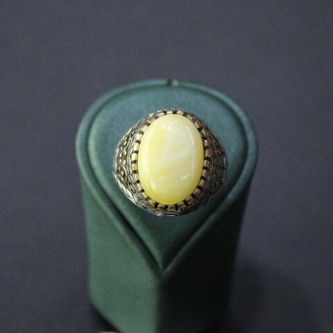 Akça Kaliningrad Damla Kehribar Erkek Yüzük - 1